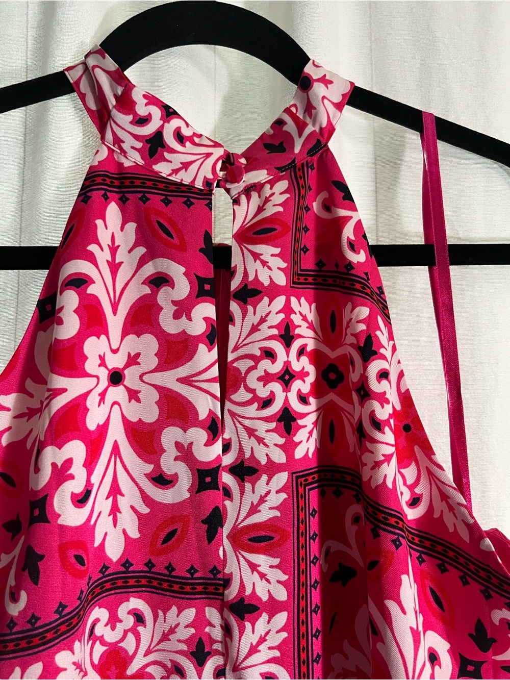 Ann Taylor Factory Pink and White Halter Tile-Print Maxi Dress - Picture 6 of 6